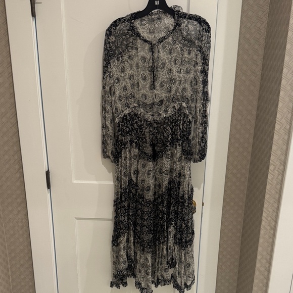 Zimmermann Divinity Long Ruffle Silk Dress In Spliced - Picture 3 of 12